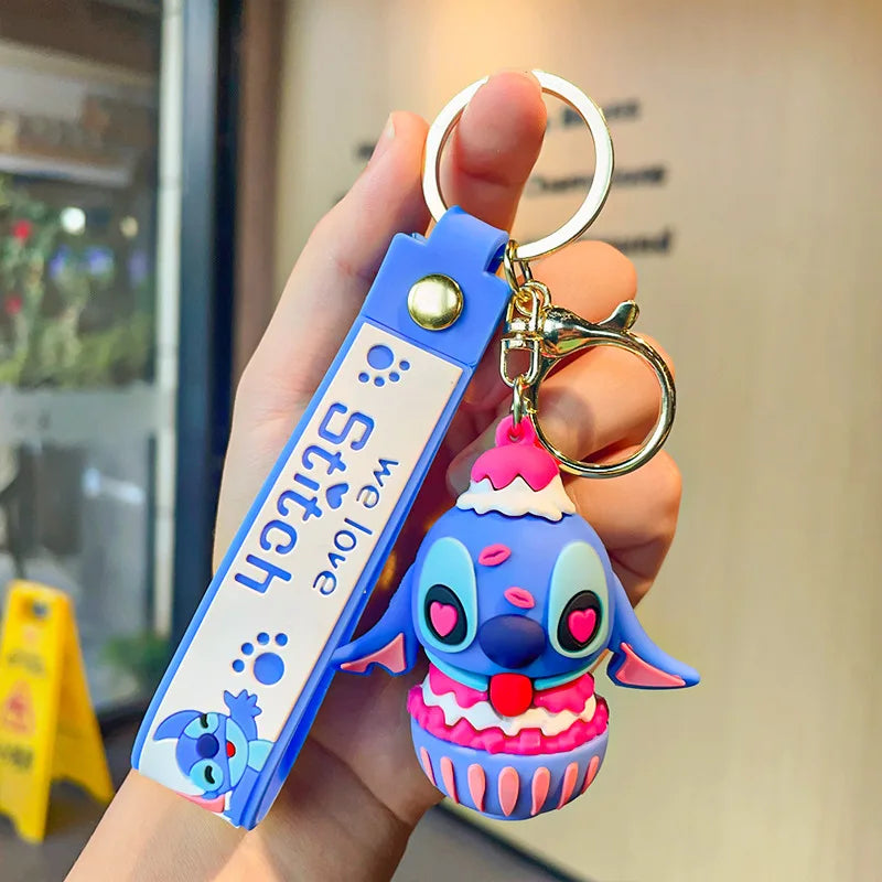 Anime Disney Schlüsselanhänger - Süßer Mickey Mouse, Minnie, Lilo und Stitch Cartoon Schlüsselring, Ornament und Autoanhänger, Perfekte Geschenke für Kinder