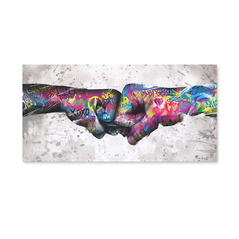 Nordic Minimalist Wall Art Bank Graffiti Funny Two Kids HD Canvas Poster Print Home Bedroom Living Room Decoration Gifts