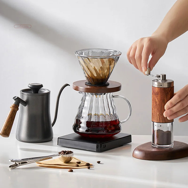 GIANXI Hand Punch Kaffeekanne Mit Deckel Tropf Schwanenhals Auslauf Kaffee Wasserkocher Lange Öffnung Kaffeemaschine Kaffee Zubehör