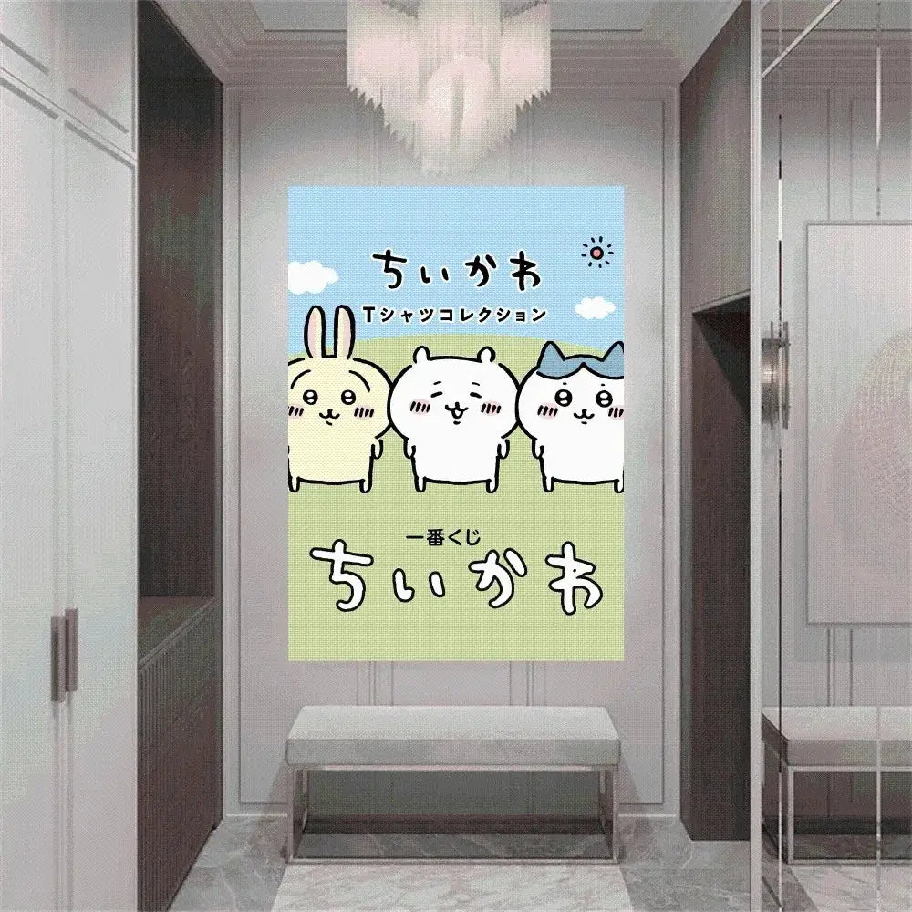 Niedliches Chiikawas Poster Home Office Studium Wand Schlafzimmer Wohnzimmer Küchen Dekoration Malerei