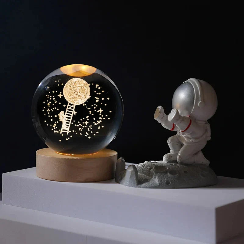 3D Mondkristallkugel Lampe