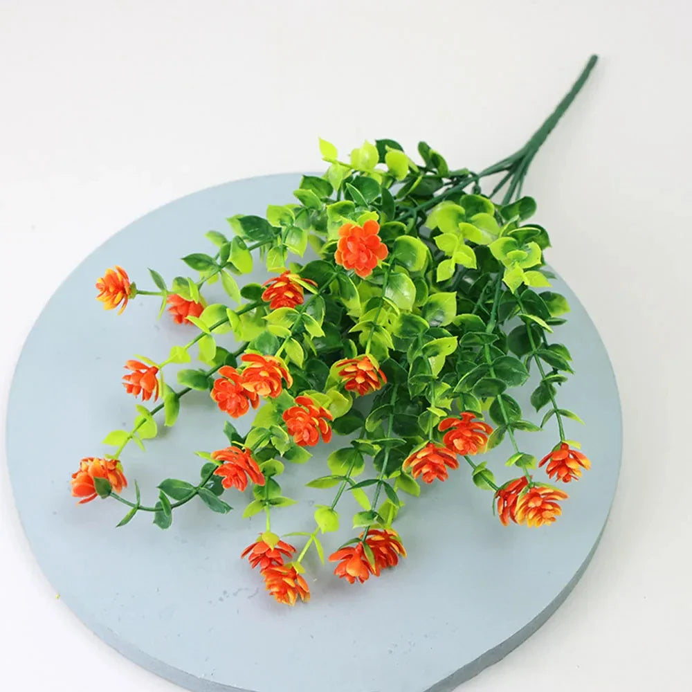 Frendorf | 1 Bundle Künstliche UV-beständige Blumen – Grünpflanzensträucher für Außenbereich, Hochzeit, Küche, Büro und Gartendekoration