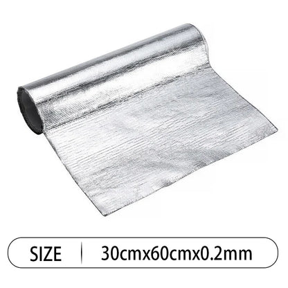 Auto Wärme Schutzfolie Film: Hochtemperaturbeständiges Fiberglas Aluminium Klebeband Tuch - Selbstklebende Wärmedämmungsmatte