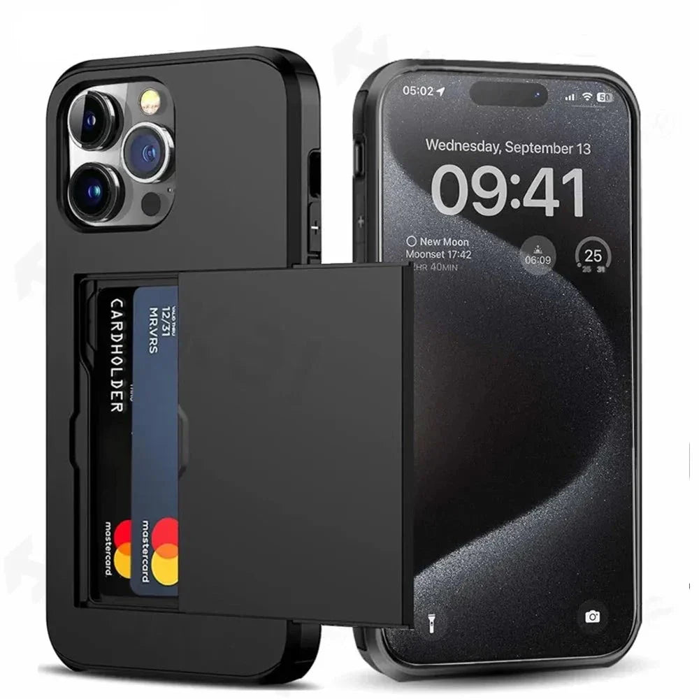 Frendorf | LuxShield iPhone-Hülle mit Kartenhalter | Schlankes Design | Kartenaufbewahrung | Schutz & Stil
