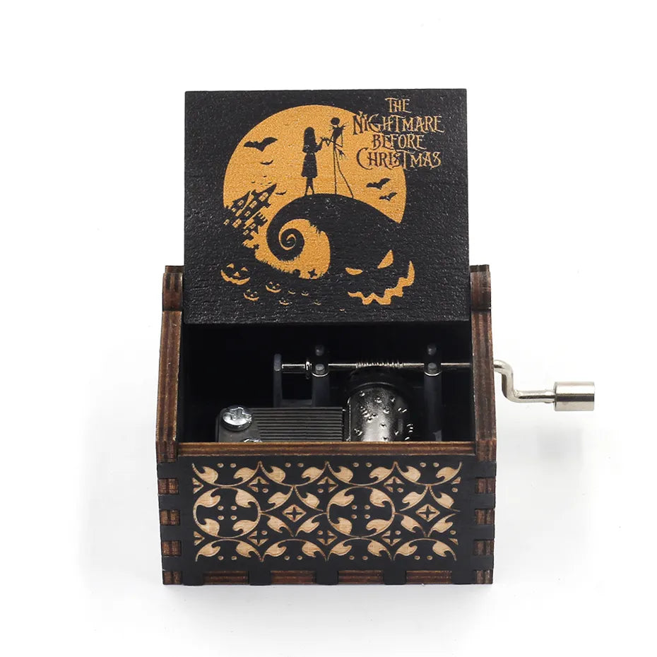 Neueste Design Anime Howl's Moving Castle Musikthema Antik geschnitzte Holz Handkurbel Musikbox Kinderspielzeug Weihnachtsgeschenk