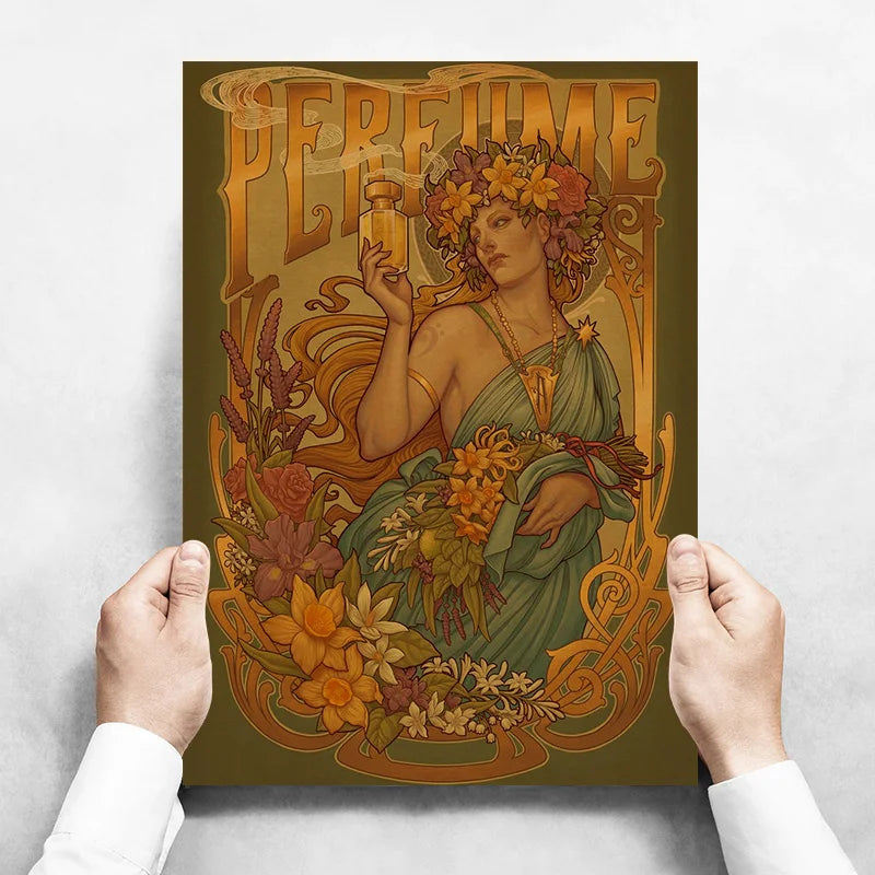 Art Nouveau Kraftpapier Poster Vintage Zuhause Zimmer Bar Café Dekor Ästhetische Kunst Wandgemälde
