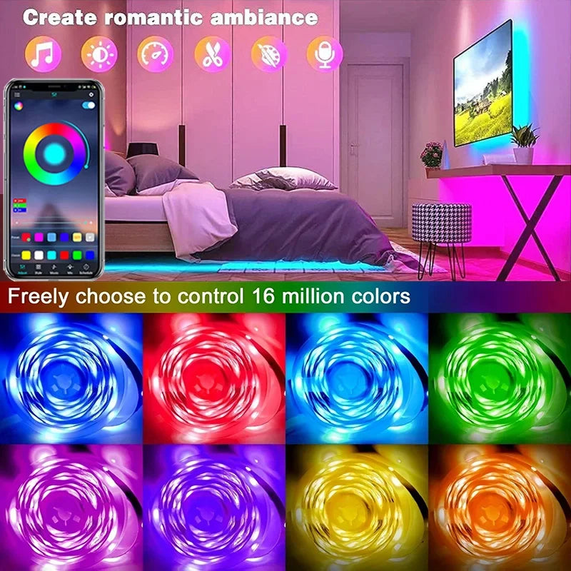 USB RGB LED Strip Lichter mit App-Steuerung für Raum- & Fernseher-Hintergrundbeleuchtung Deko