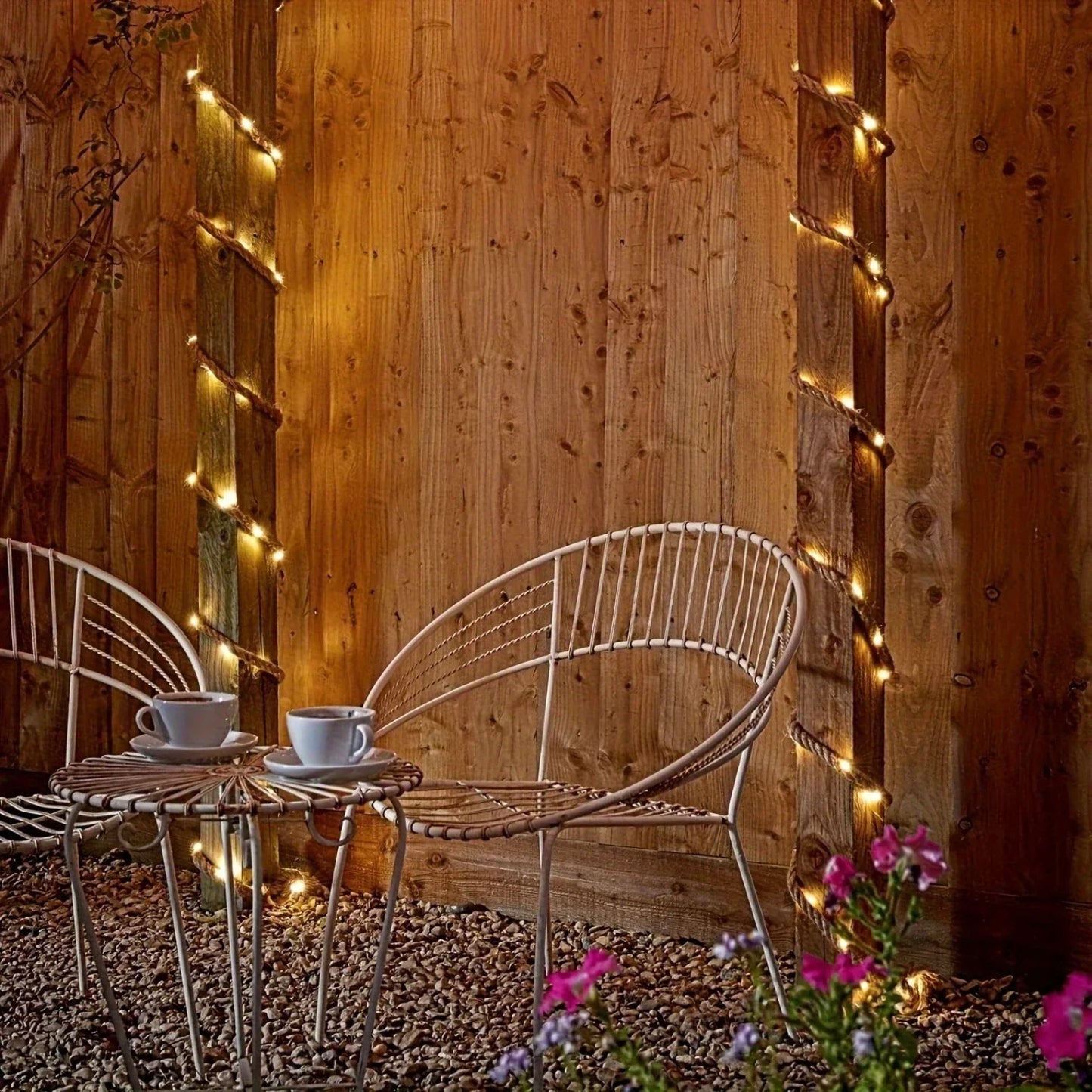 Frendorf | SolarRope | Solarbetriebenes Hanfseillicht | Nachhaltige Dekobeleuchtung für Garten & Terrasse