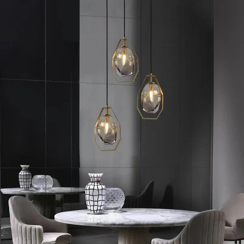Frendorf | LumiStone Design Pendelleuchte | Moderner Stein-Look | Elegante Beleuchtung
