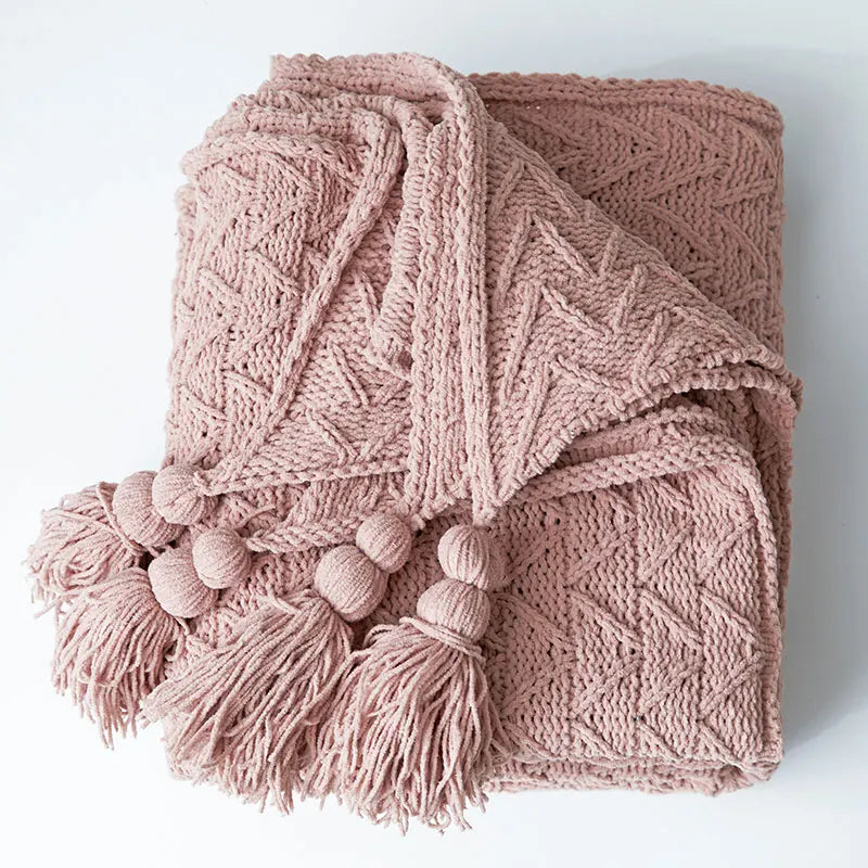 Frendorf | HeartKnit Kuscheldecke aus Chenille | Strickdesign | Für Bett & Sofa | Weich & Gemütlich