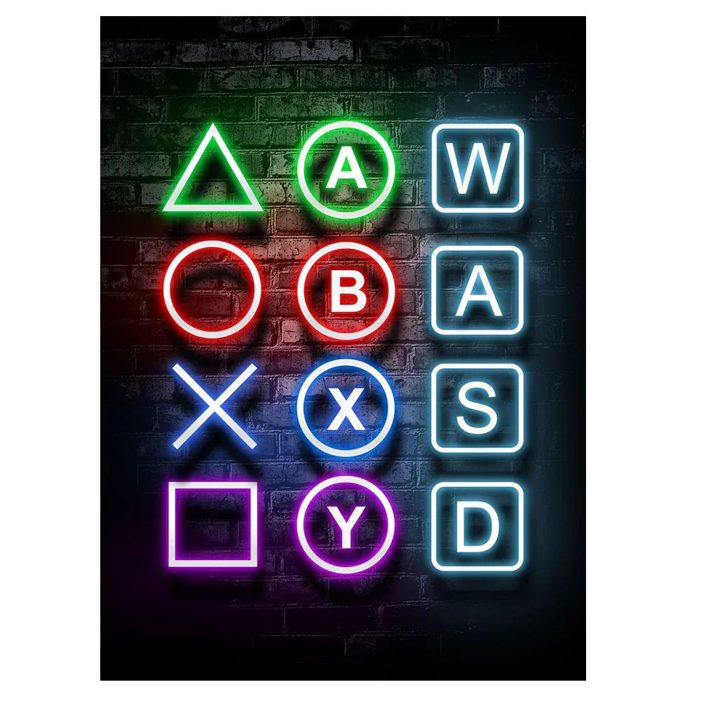Frendorf | GameVibe Exquisite Gaming Art Poster Leinwanddruck | Hochwertige Wandkunst | Dekoration für Gamer & Spielzimmer