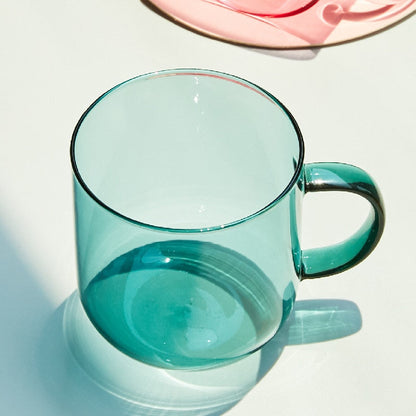 Hitzebeständige bunte Kaffeegläser mit Henkel, Haushalts-Milch-Frühstücksbecher, nordische moderne Trinkgläser