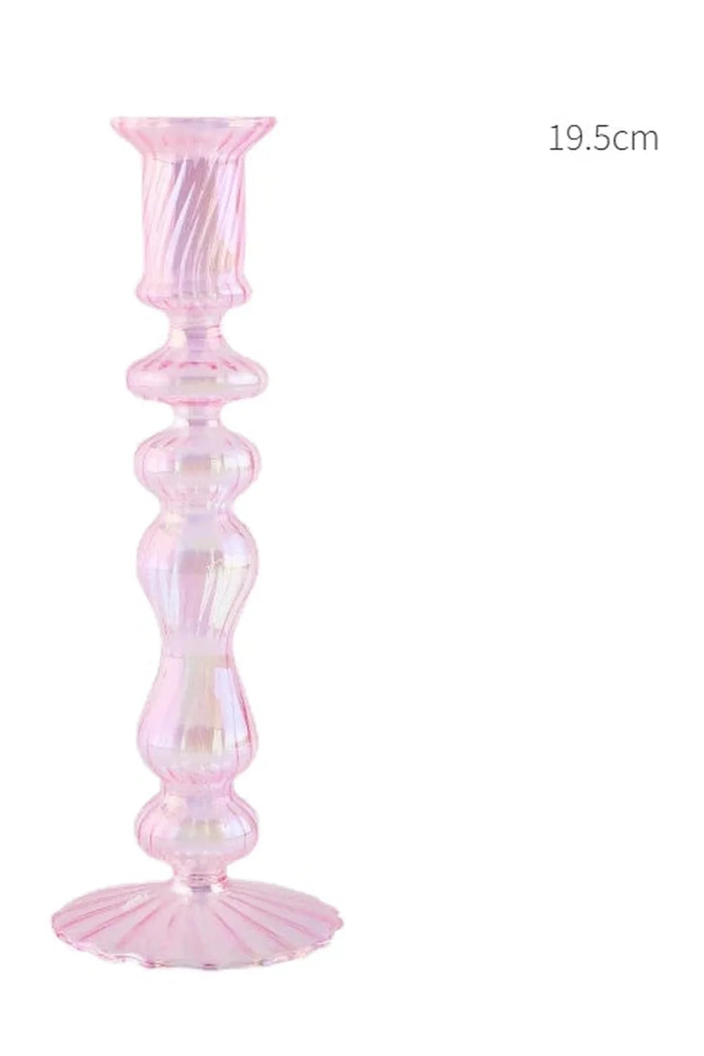 Pink Glass Taper Kerzenhalter