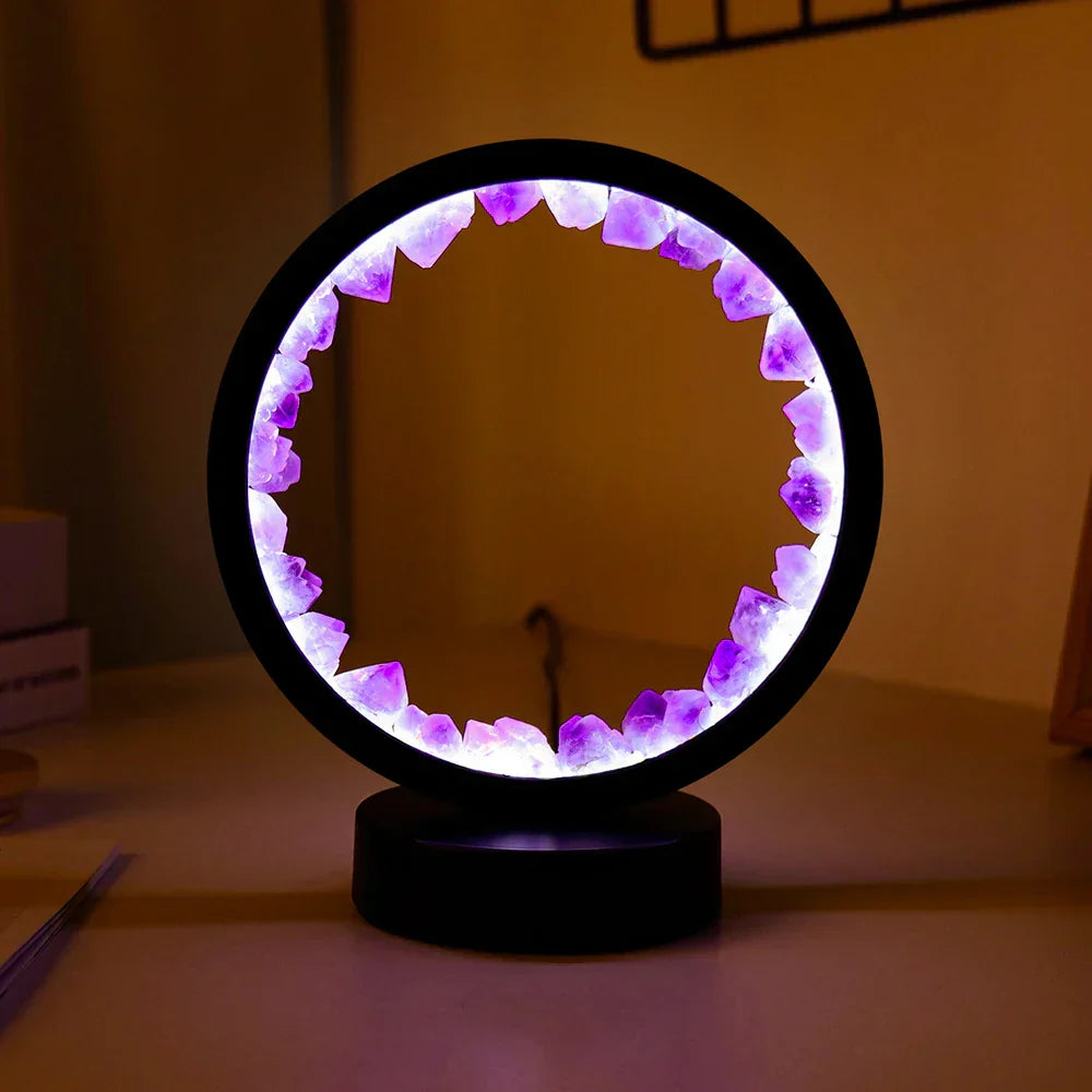 Frendorf | HerbGlo Kristall Nachtlicht | Natürliches LED Tischlicht | Heilkräuter & Stimmungsvolles Design