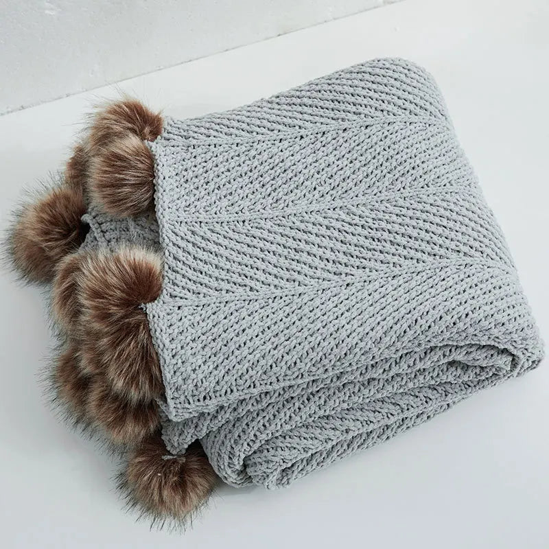 Frendorf | HeartKnit Kuscheldecke aus Chenille | Strickdesign | Für Bett & Sofa | Weich & Gemütlich