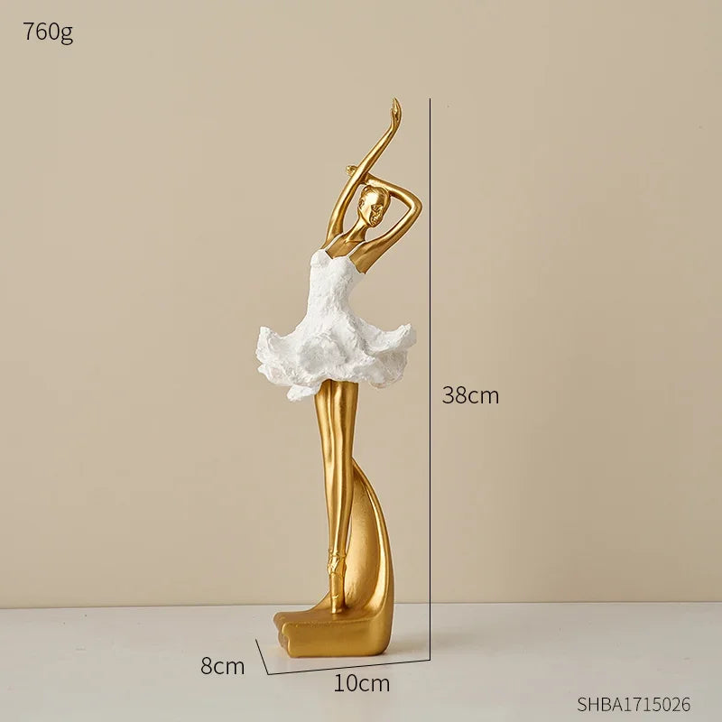 Balletttänzer Figurine Nordisch Einfach Schreibtischdekoration Moderne Wohnaccessoires Leichte Luxus Kunst Bürowein-Schrankdekoration