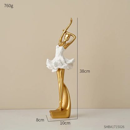 Balletttänzer Figurine Nordisch Einfach Schreibtischdekoration Moderne Wohnaccessoires Leichte Luxus Kunst Bürowein-Schrankdekoration