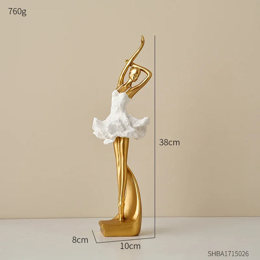 Balletttänzer Figurine Nordisch Einfach Schreibtischdekoration Moderne Wohnaccessoires Leichte Luxus Kunst Bürowein-Schrankdekoration