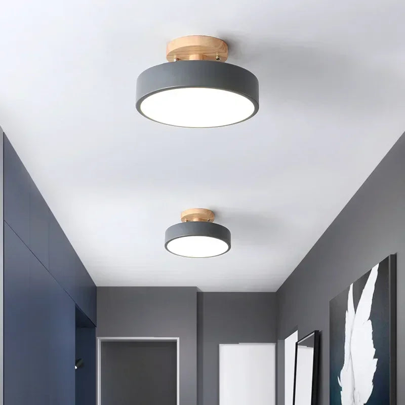 Frendorf | Nordic Industrial Deckenleuchte – LED runde Deckenlampe für Küche, Esszimmer, Schlafzimmer, Flur und Badezimmer – Modernes Metall- und Acryl-Design