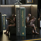 Goldene Lesestatue Wohnkultur Künstlerische Studie Bücherregal Ornament Einfache Buchstütze Harz Miniaturen Handwerk Büro Zubehör