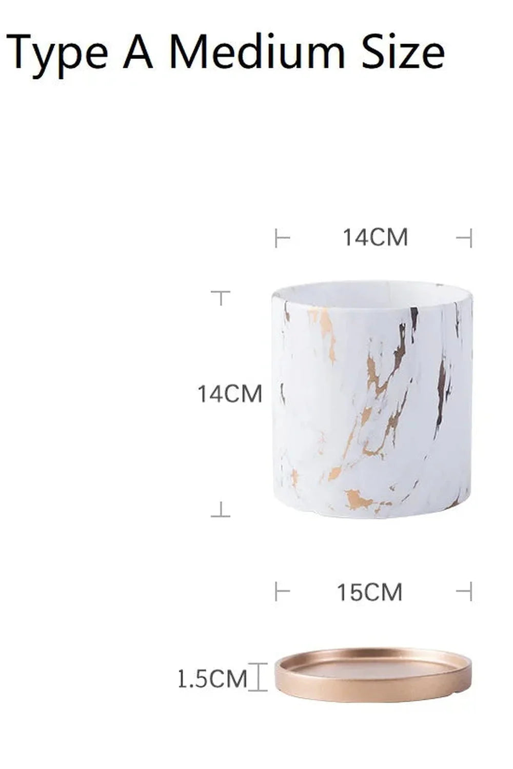 Marmor Goldblatt Pflanzen Topf Set
