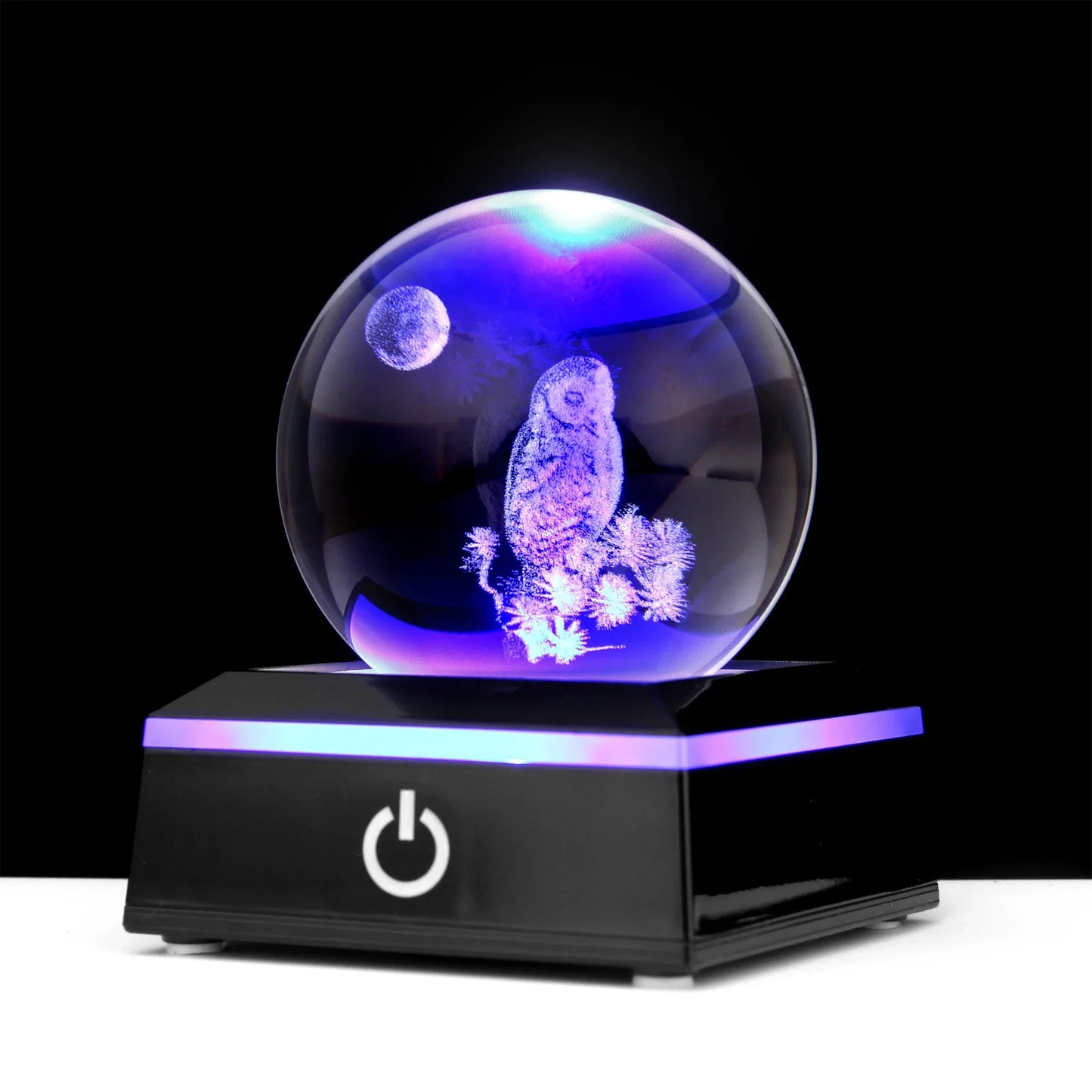 Kristallkugel Seepferdchen Delfine Eulen Globus Ozeane Ornamente Geschenke 3D Tiere Kristallkugel mit Lichtbasis Nachtlicht Wohnkultur