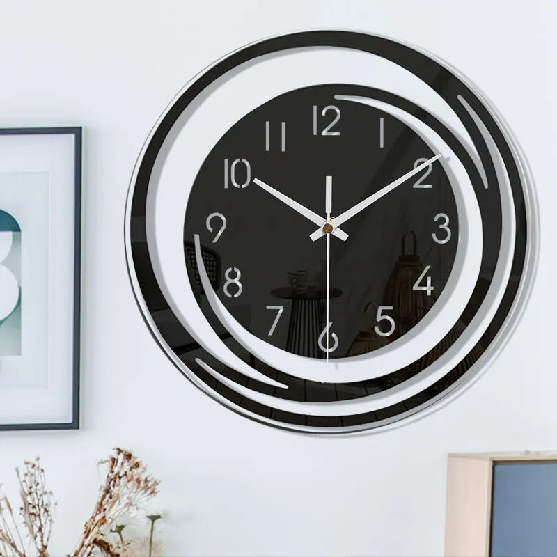 Acryl Wanduhr - Skandinavisches Design - Schwarz - Uhr