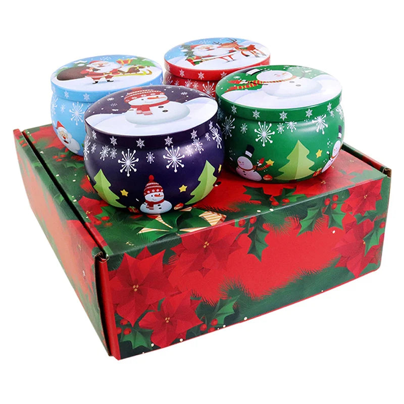 Tragbare Weihnachtsduft Sojawachskerze Dose Geschenkbox