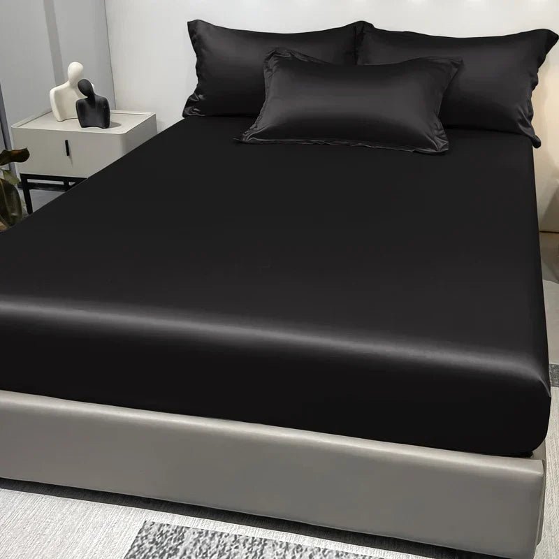 Frendorf | SatinDreams Luxus Spannbettlaken | Seidiges Satin-Bettlaken | Atmungsaktiv & Kühlend | Knitterfrei | Pflegeleicht