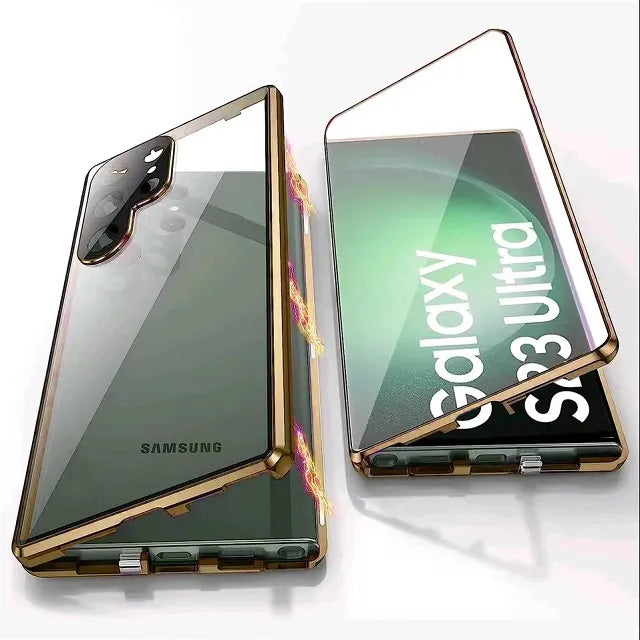 Frendorf | Metall Aluminiumlegierung 360 Hülle mit Sicherheitsverschluss für Samsung Galaxy S24-S23 Serie