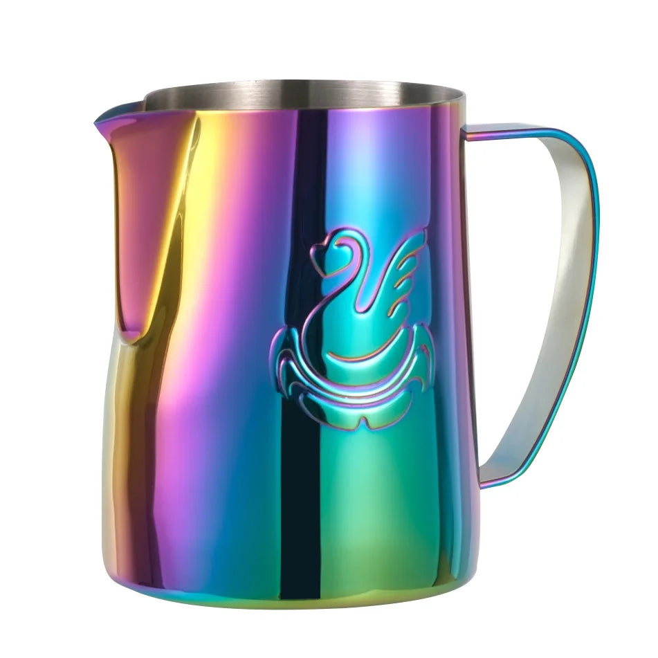 600ml Edelstahl-Kaffeekanne Milchaufschäumer Tasse Sahnebereiter Espresso Latte Art Werkzeug Eleganter Schwan