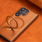 Frendorf | Magnetische Leder Samsung Galaxy Wireless Charging Ringhalter Hülle