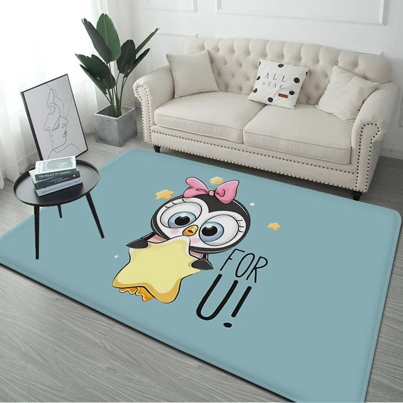 Pingu Pinga Pinguin Badmatte Kinderzimmer Schlafzimmerdekoration Balkon rutschfeste Fußmatte Wohnzimmer Willkommen Teppich