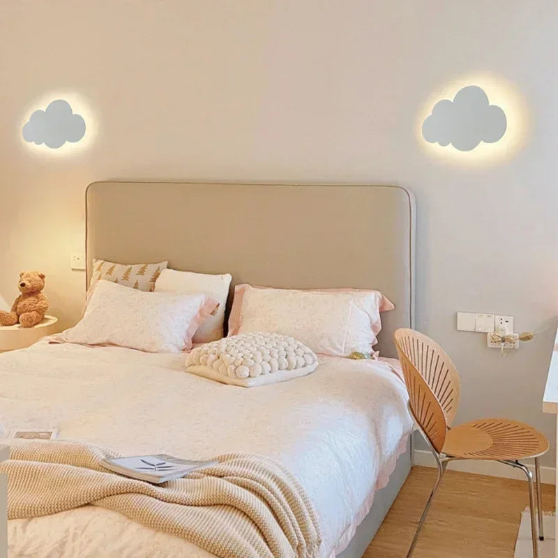 Frendorf | LED Cloud Wandlampe – 3-Farben-Dimmung Moderne Wandbeleuchtung für Schlafzimmer, Wohnzimmer und Babyzimmer Dekor