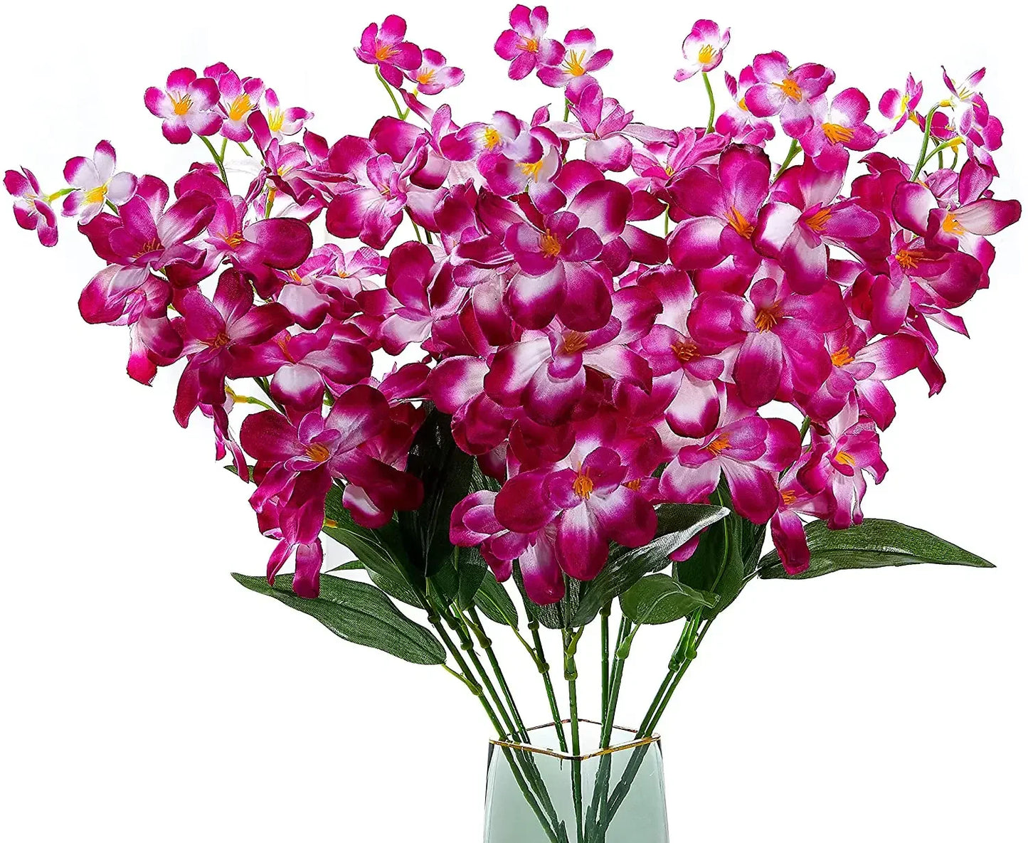 Frendorf | 10 Stück künstliche blaue Orchideenblumen mit langen Stielen – Großpackung dekorative falsche Schmetterlingsorchideen für Hochzeiten und Wohnkultur