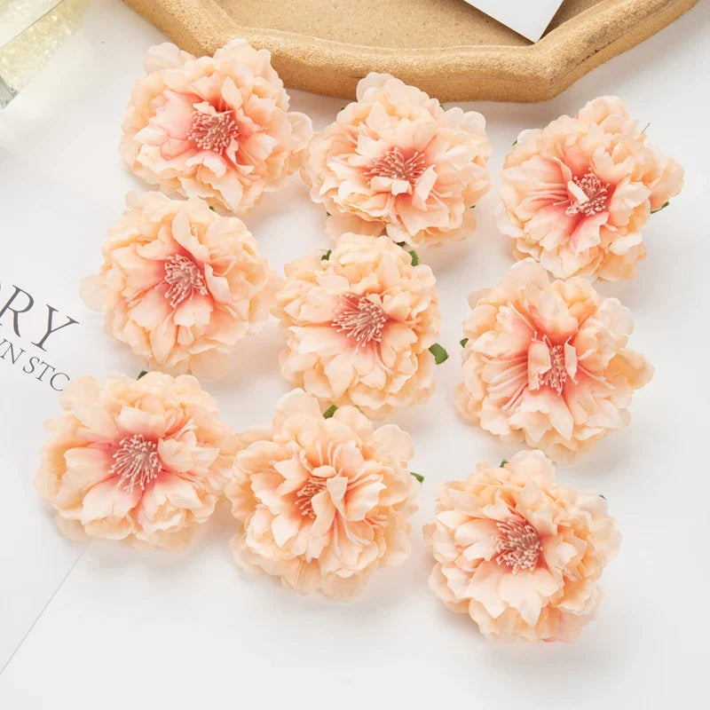 Frendorf | 10 Stück Künstliche Seiden-Pfingstrosenblüten – DIY Bastel Fake Staubblüten für Hochzeiten, Zuhause, Valentinstag und Außen Dekoration