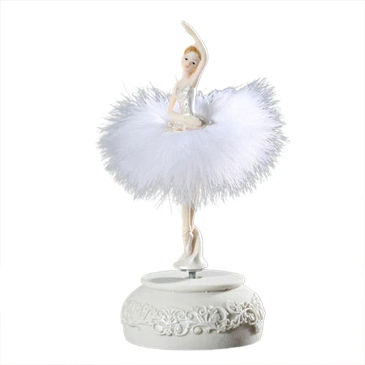 Ballerina Spieluhr Tänzerin Schwanensee Karussell mit Feder für Geburtstagsgeschenk Miniaturen Dekoration Bastelarbeiten Figuren