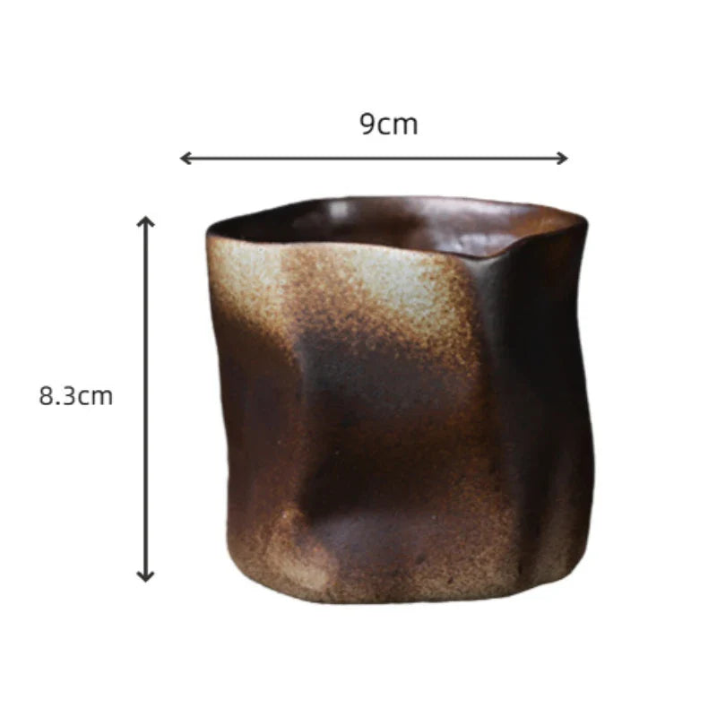 Unregelmäßige gedrehte Form Tasse 9,47 Unzen/280 ml Keramik Kaffee Teetasse ohne Griff Polychromatische kreative Keramik Tassen Kaffeetassen Retro