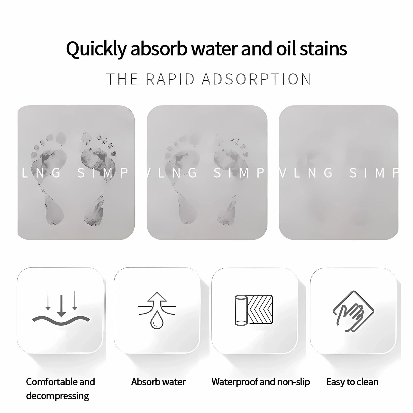 2PCS Küchenbodenmatte Diatom Mud Pad Super Absorbierend Badezimmermatte Rutschfester Teppich Küchenmatten Abwischbar Waschbar Lange Streifenmatte