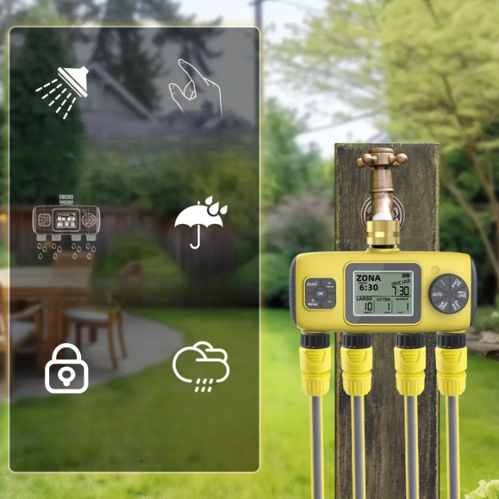 Frendorf | HydroVista - 4-Zonen Digital-Wassersystem mit LCD-Bildschirm und IPX7 Wasserfestes Smart-Ventilsystem