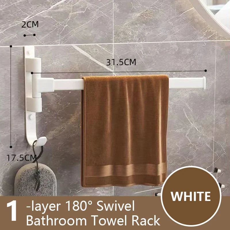 Badezimmer Handtuchhalter drehbarer Handtuchhalter Raum Aluminium 1/2/3/4/5-Stangen Handtuchhalter Küchenregal Küchenhängeregal wandmontiert