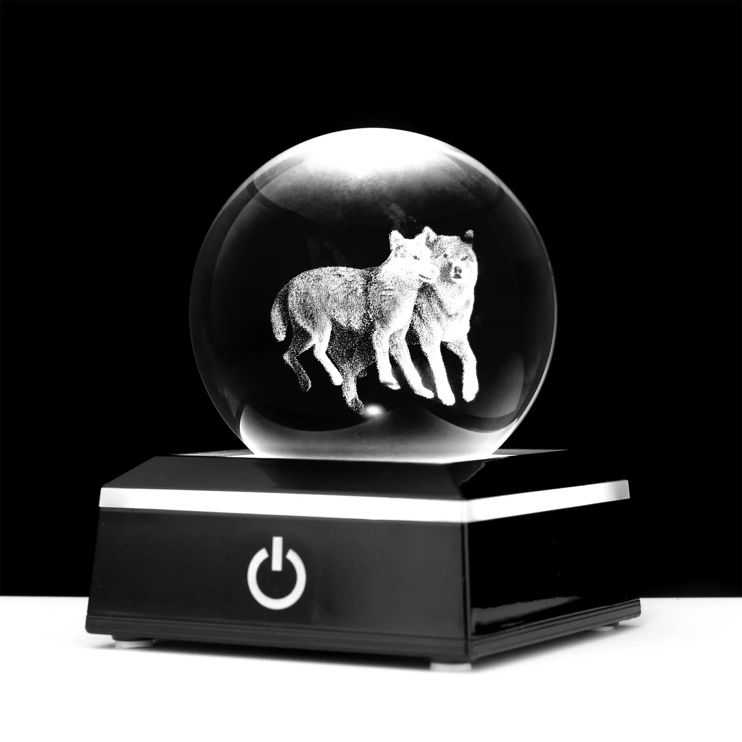 Kristallkugel Seepferdchen Delfine Eulen Globus Ozeane Ornamente Geschenke 3D Tiere Kristallkugel mit Lichtbasis Nachtlicht Wohnkultur
