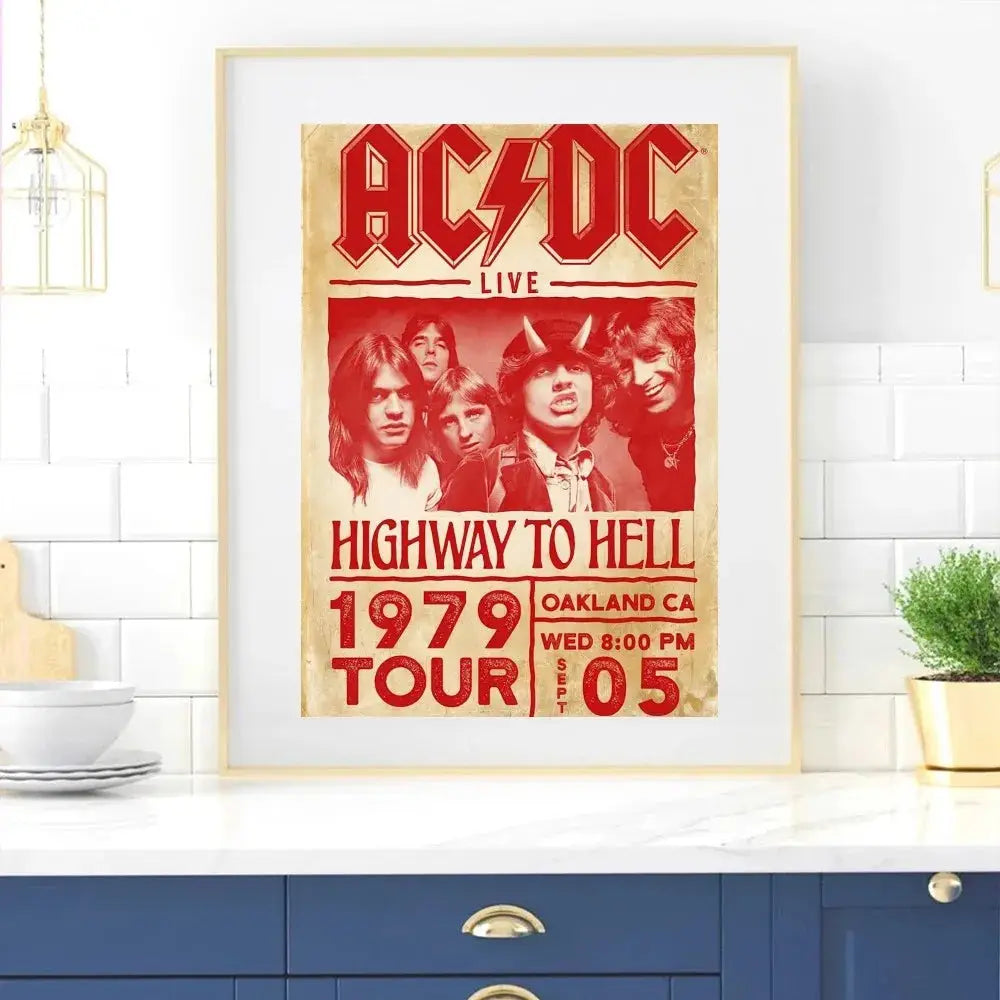 Band-ACDC-AC-DC Poster Zuhause Raum Dekoration Wohnzimmer Schlafzimmer Ästhetik Kunst Wandmalerei Aufkleber