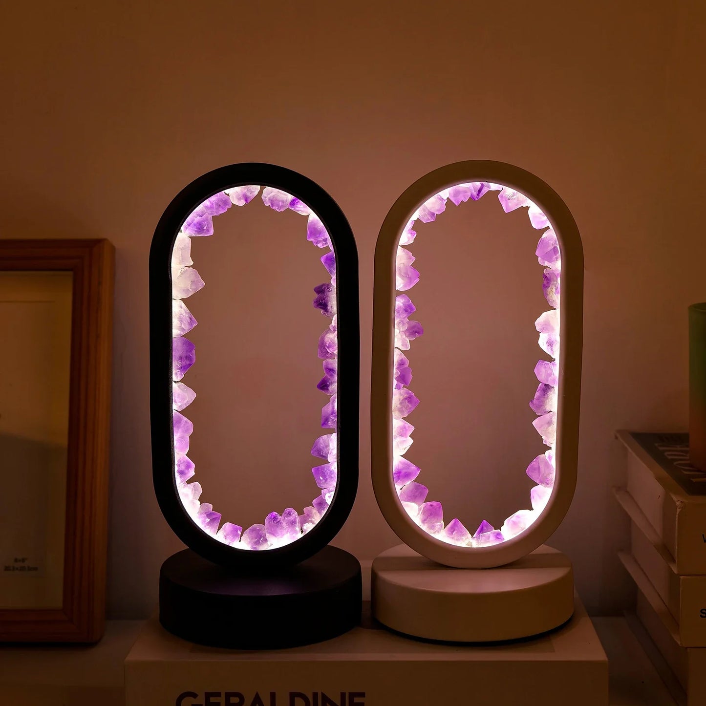 Natürliche Amethyst Oval Nachtlicht