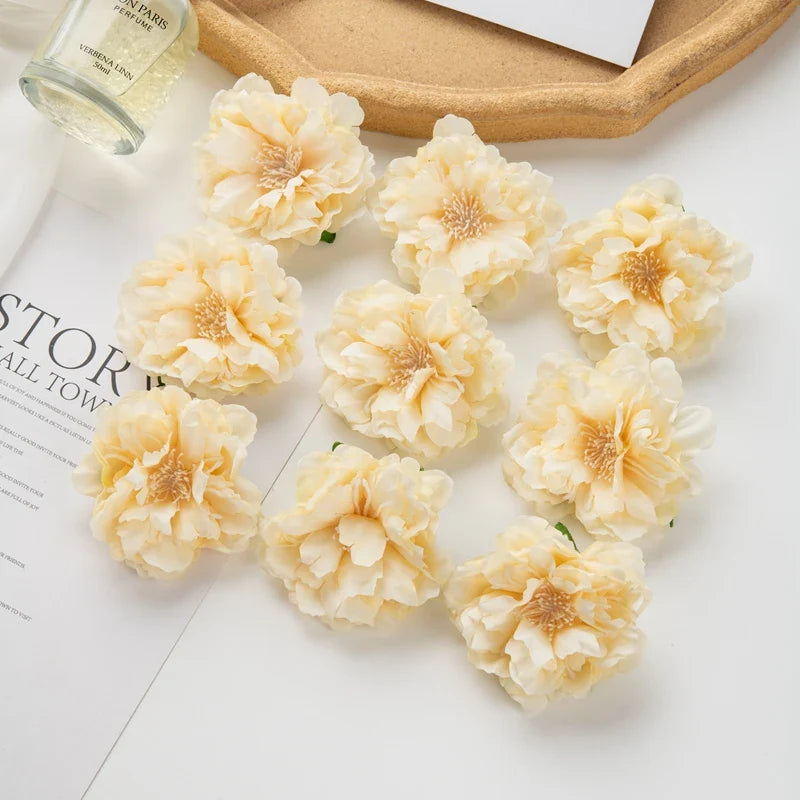 Frendorf | 10 Stück Künstliche Seiden-Pfingstrosenblüten – DIY Bastel Fake Staubblüten für Hochzeiten, Zuhause, Valentinstag und Außen Dekoration