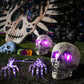Halloween LED-Skelett-Steckdekoration Gruselige Skelette mit Lichtern Bodenbrecher Garten Friedhof Dekor Realistischer Gruseliger Schädel