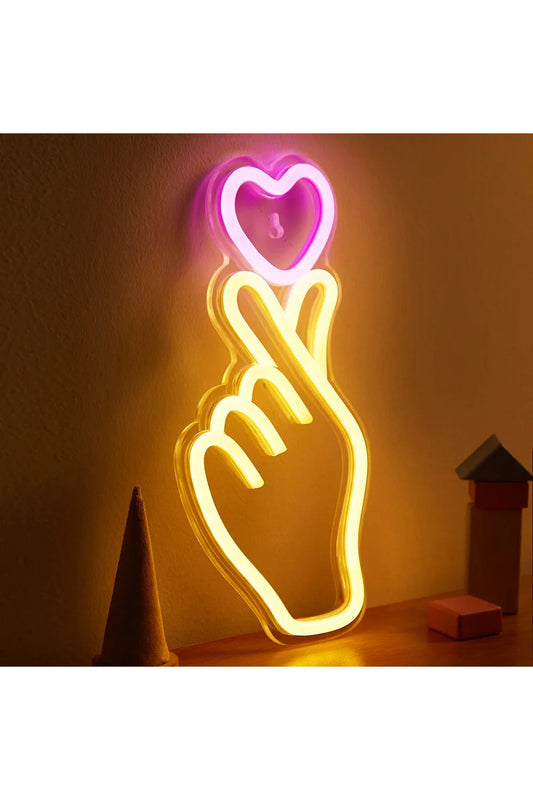 Hand Herz LED Neon