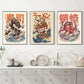 Japanische Lebensmittel Nudeln Moderne Küche Poster Dekoration Getränke Ramen Cartoon Leinwandmalerei Retro Bar Wandkunst Druck Bilder