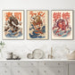 Japanische Lebensmittel Nudeln Moderne Küche Poster Dekoration Getränke Ramen Cartoon Leinwand Malerei Retro Bar Wandkunst Druck Bilder