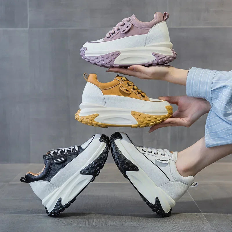 Frendorf | 7 cm Plateau-Keilsneakers aus Leder